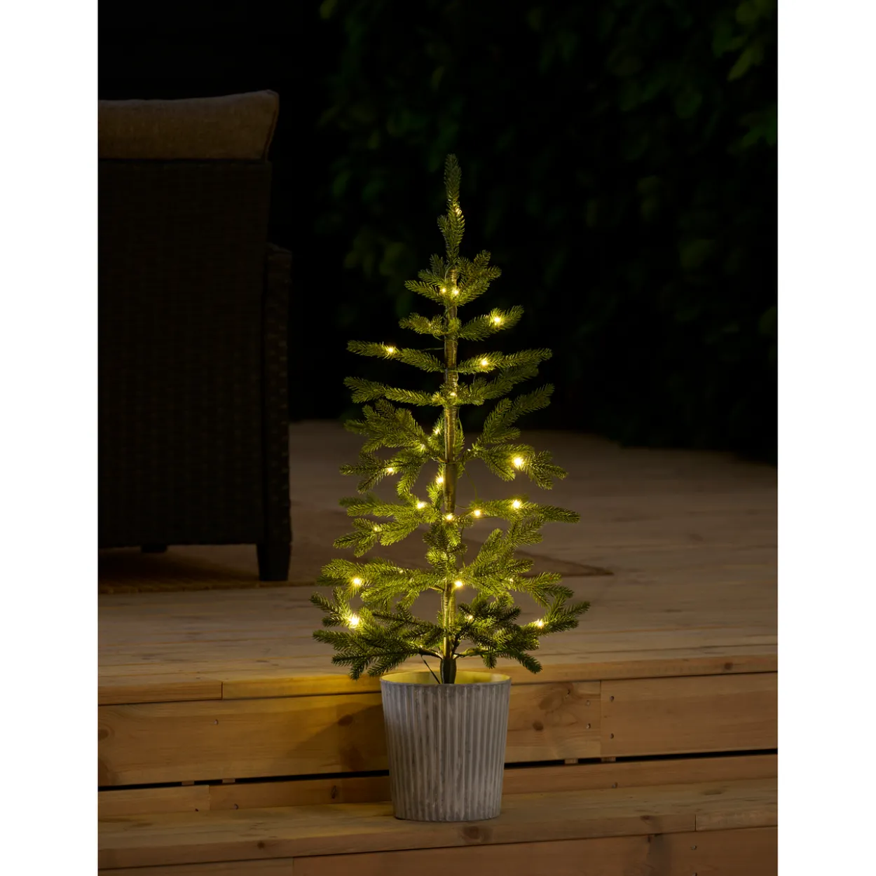 Day grantre i potte m/35led 90cm t/batteri ip44