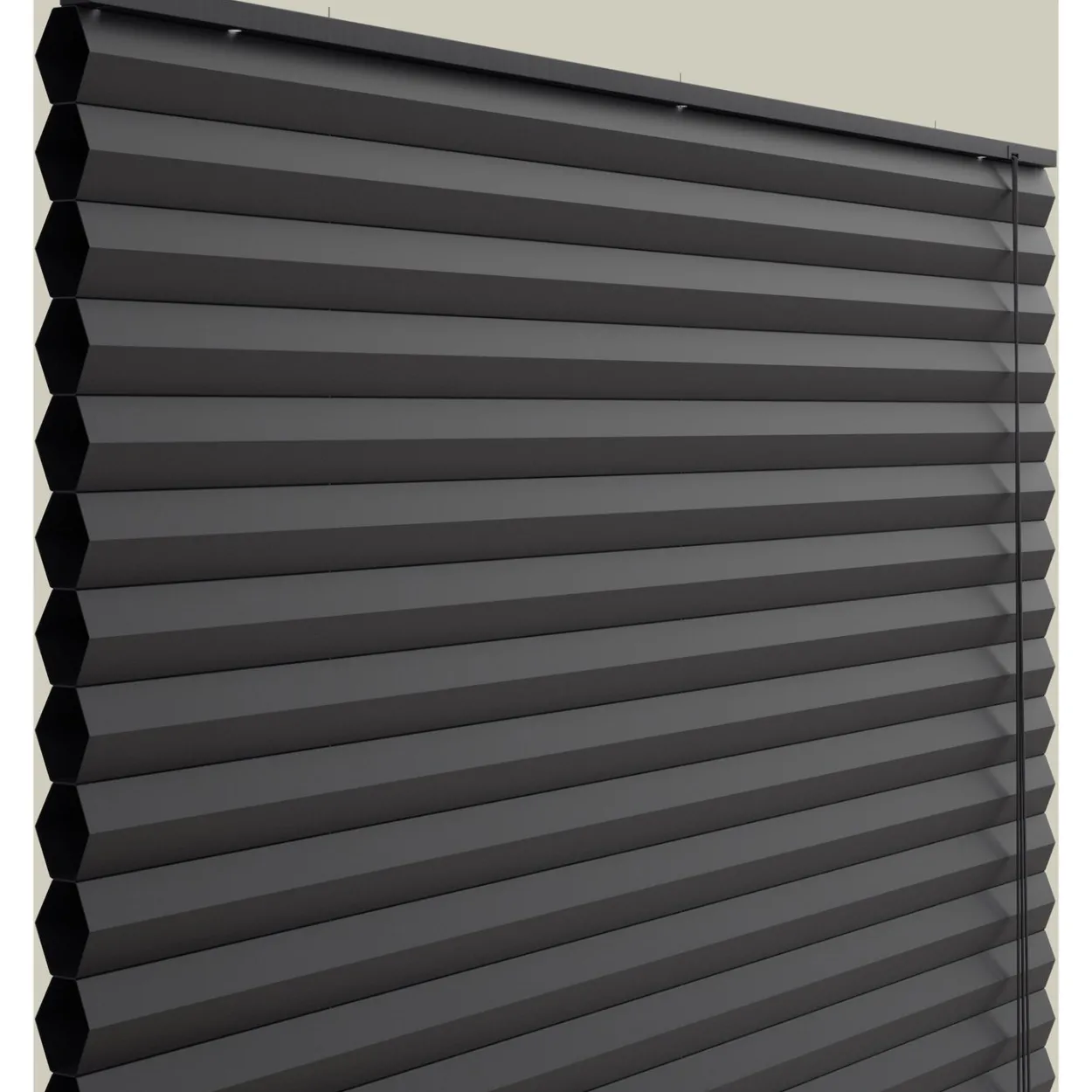 Debel plisségardin dubai lystett sort 80x130