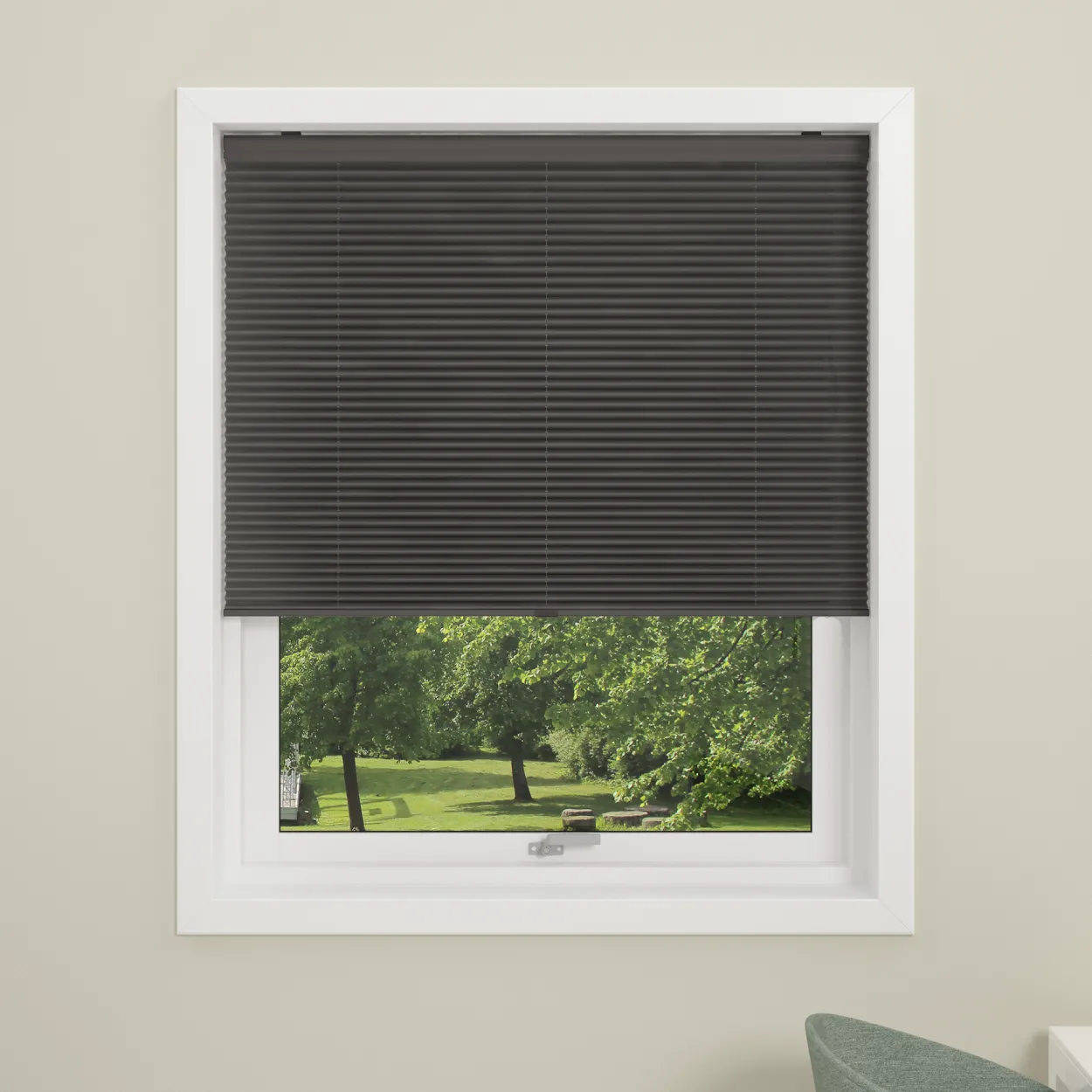 Debel plisségardin touch lysdempende grå 70x160
