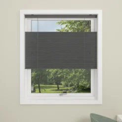 Debel plisségardin touch split lysdempende grå 60x160
