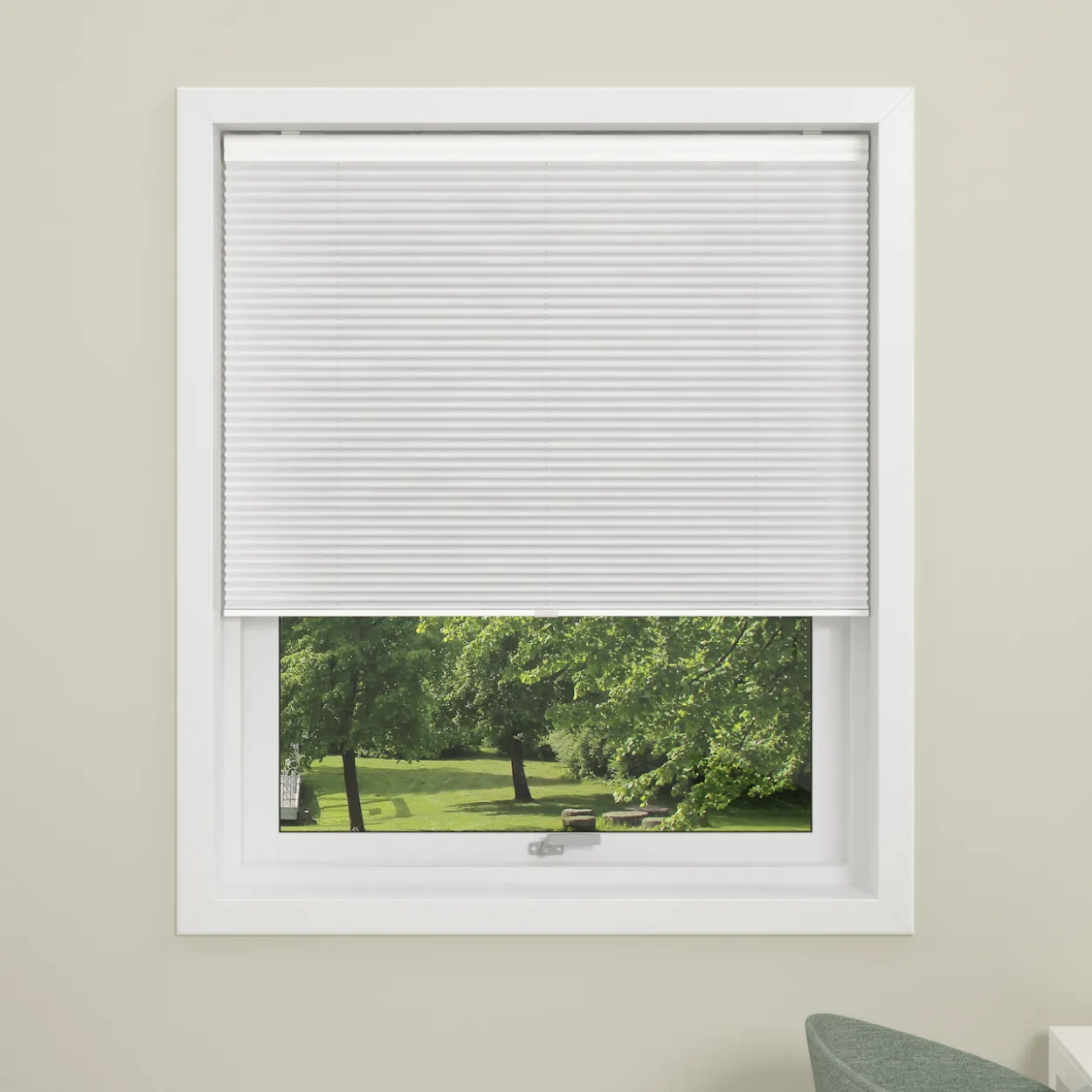 Debel plissé touch lysdempende 80x160, hvit