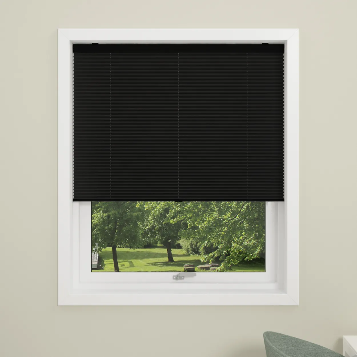 Debel plissé touch lysdempende 80x160, sort