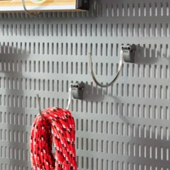 Elfa garage+ liten rund krok 2/pkmatt grå