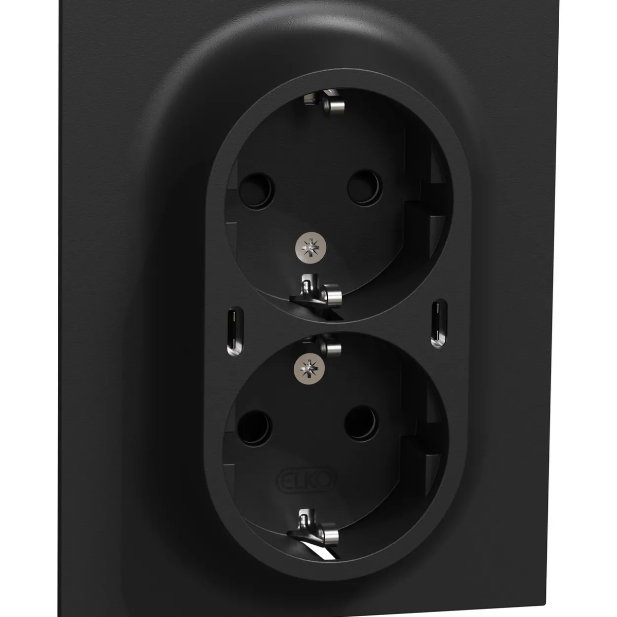 Elko one dobbelstikk 2x usb c pd lader sort