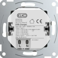 Elko plus usb pd a+c lader 45w polarhvit