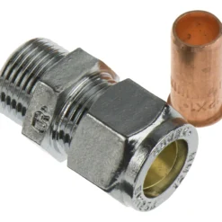 Fix-pro tippunion 12mm x 3/8" til kobberrør forkrommet