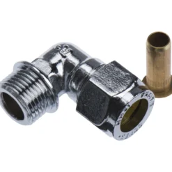 Fix-pro vinkel m/nippel 12mm x 3/8" til pex-rør forkrommet