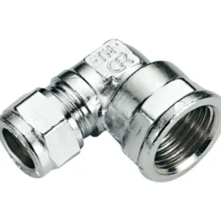 Fonta vinkel m/muffe 10mm x 1/2" forkrommet cu