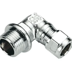 Fonta vinkel m/nippel 15mm x 1/2" forkrommet pex
