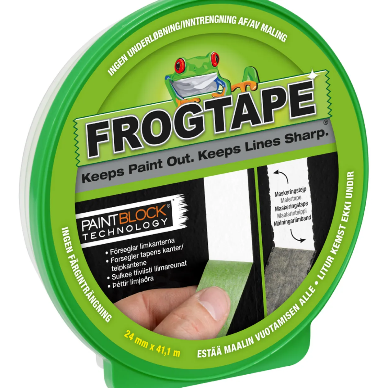 Frogtape maskeringstape multi grønn 24mm x 41,1m