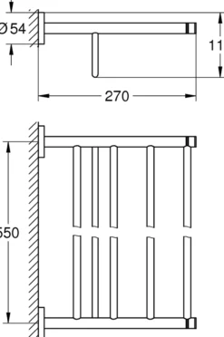 Grohe essentials multi håndkleholder 60,4 cm cool sunrise