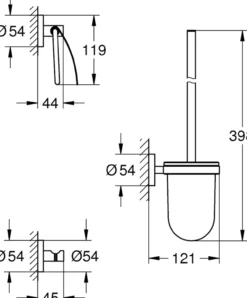 Grohe essentials tilbehørssett 3 i 1 supersteel