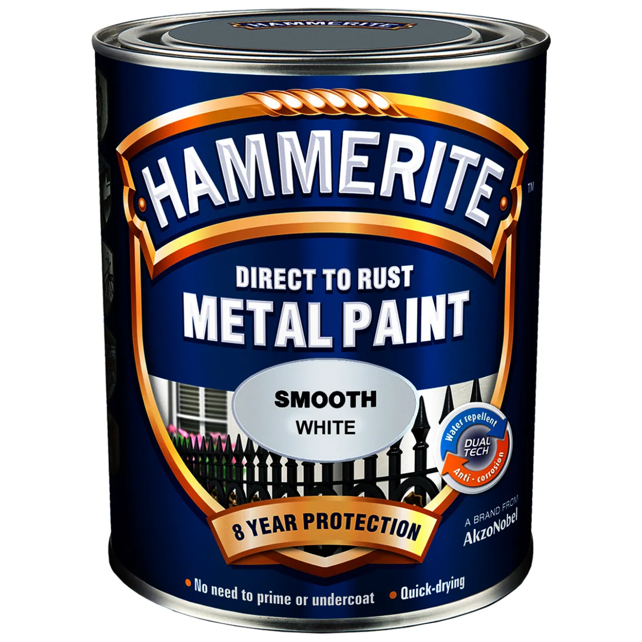 Hammerite smooth finish hvit 0.75l