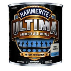 Hammerite ultima smooth white 0,25l dekkende metallmaling
