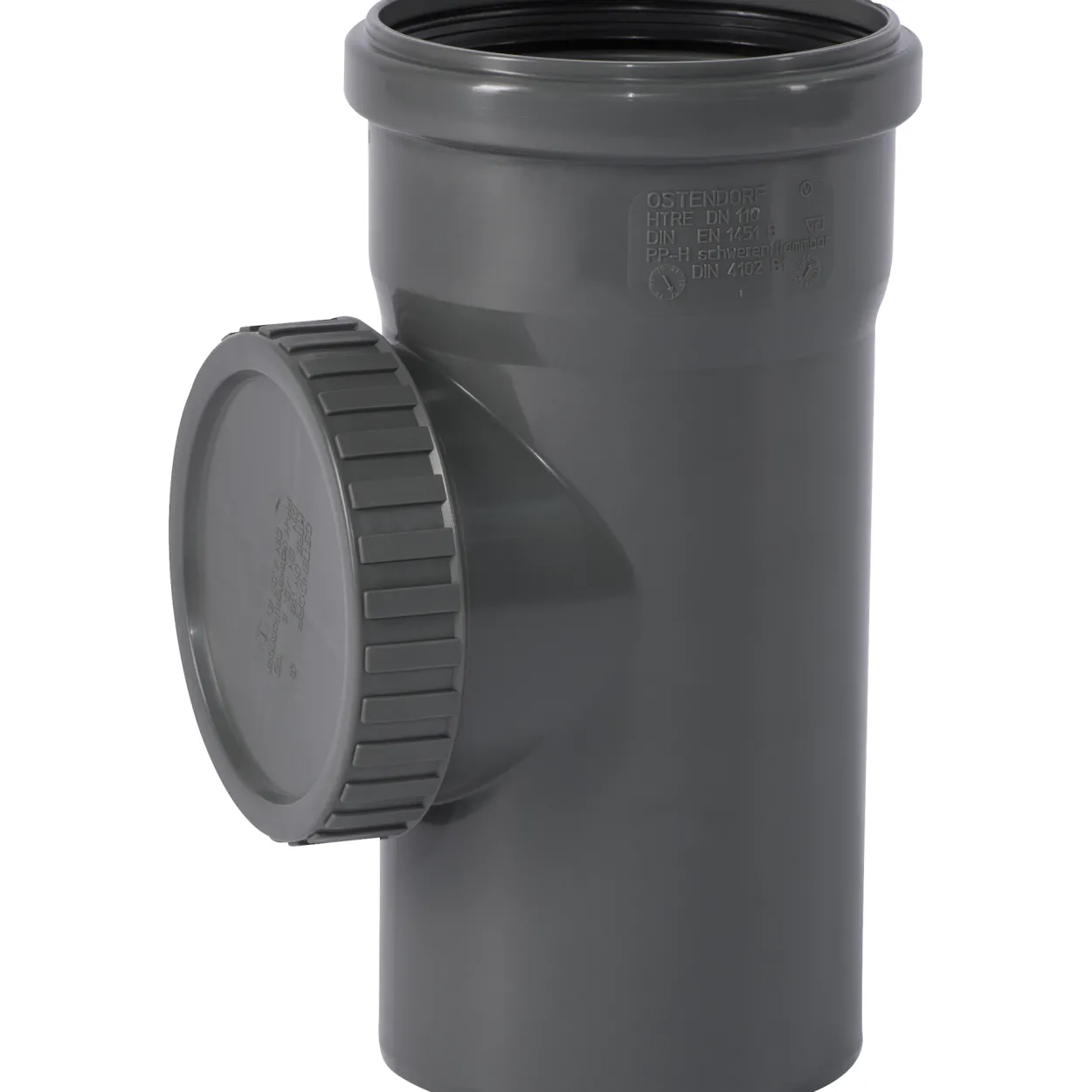 Ht safe avløpsrør m/stakeluke pp grå 110mm