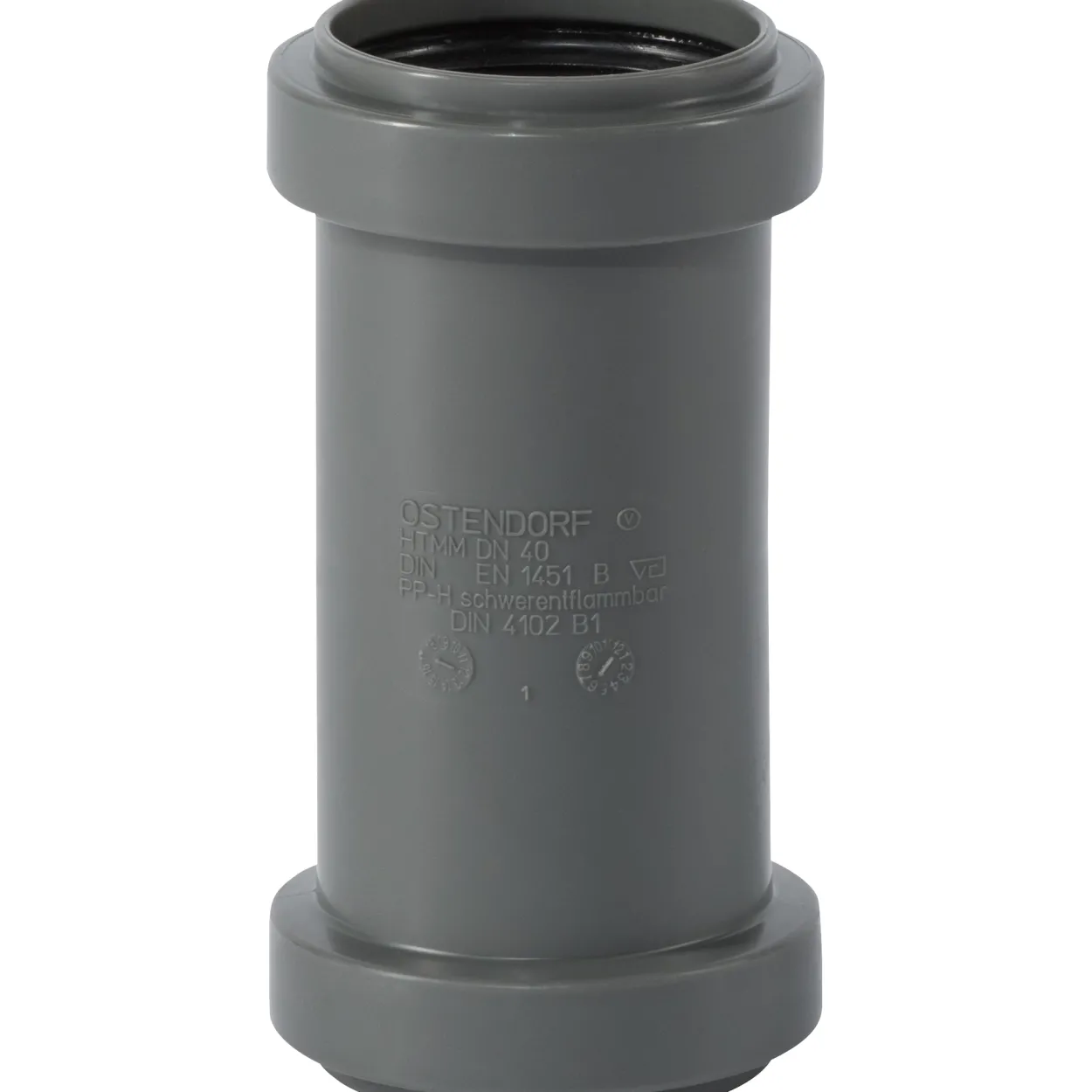 Ht safe dobbel skjøtemuffe pp grå 40mm