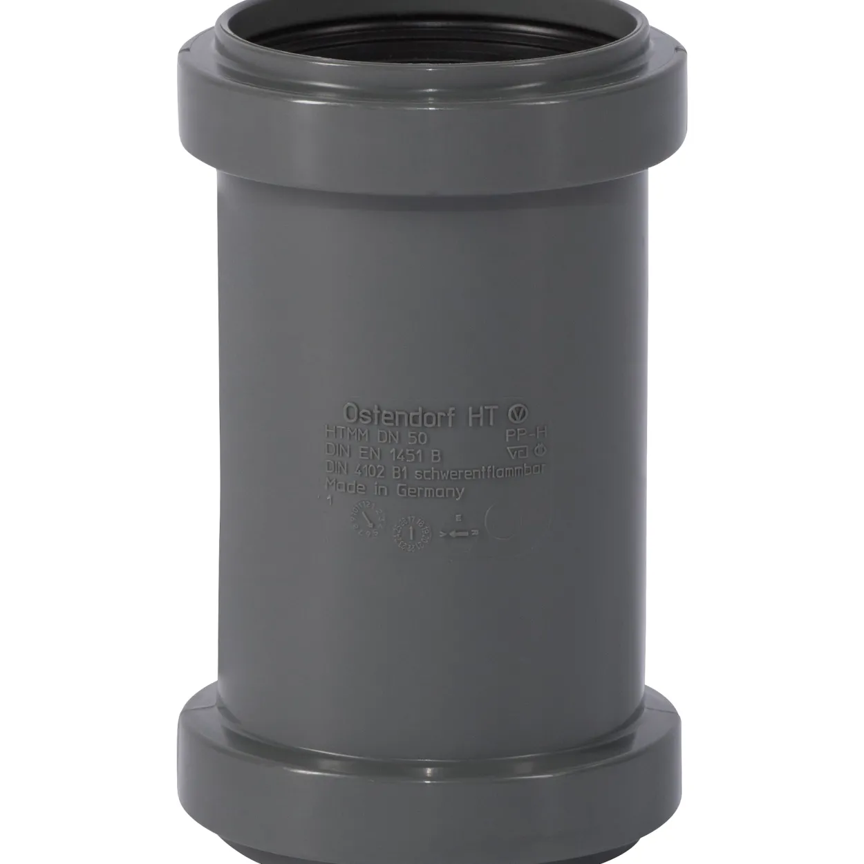 Ht safe dobbel skjøtemuffe pp grå 50mm