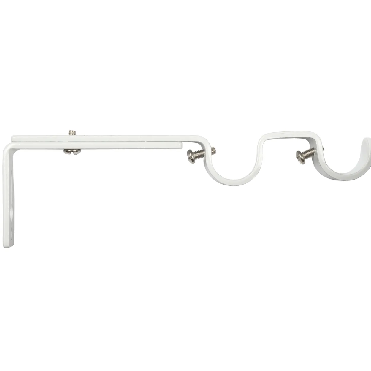 Kirsch holder dobbel ø19 blank hvit