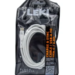 Leki denmark braided white cable usb-a to usb-c 2.0 m