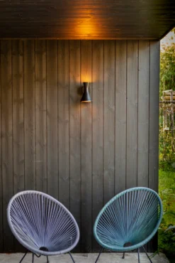 Lutec architectural brund vegghengt lampe matt sort