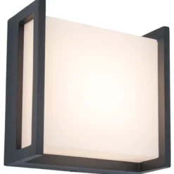 Lutec architectural qubo vegghengt lampe mørk grå