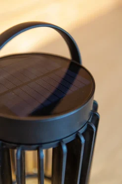 Lutec kozy solar bordlampe sort