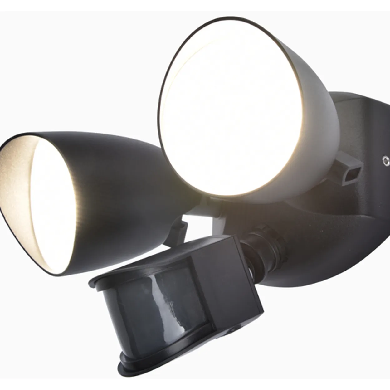 Lutec security shrimp vegglampe m/sensor ip54 matt sort