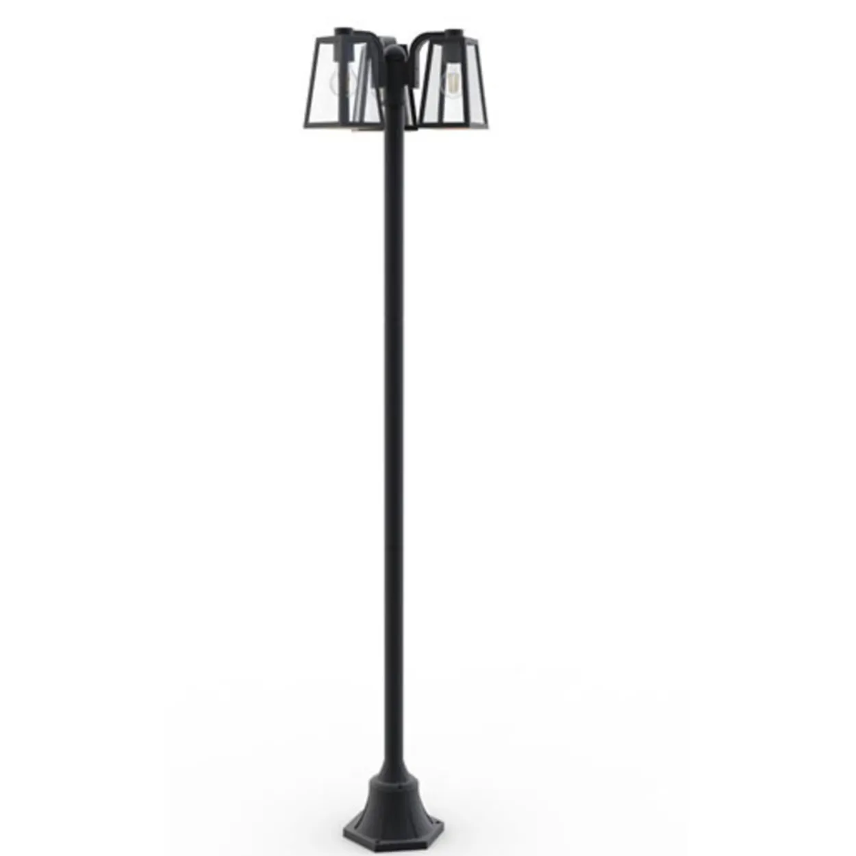 Lutec tradition fia lyktestolpe 3xe27 matt sort