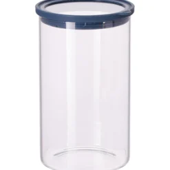 Oppbevaringskrukke borosilikatglass 1900ml glasslokk blå