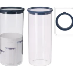 Oppbevaringskrukke borosilikatglass 2500ml glasslokk blå