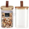 Oppbevaringskrukke borosilikatglass 1150ml akasietre-lokk
