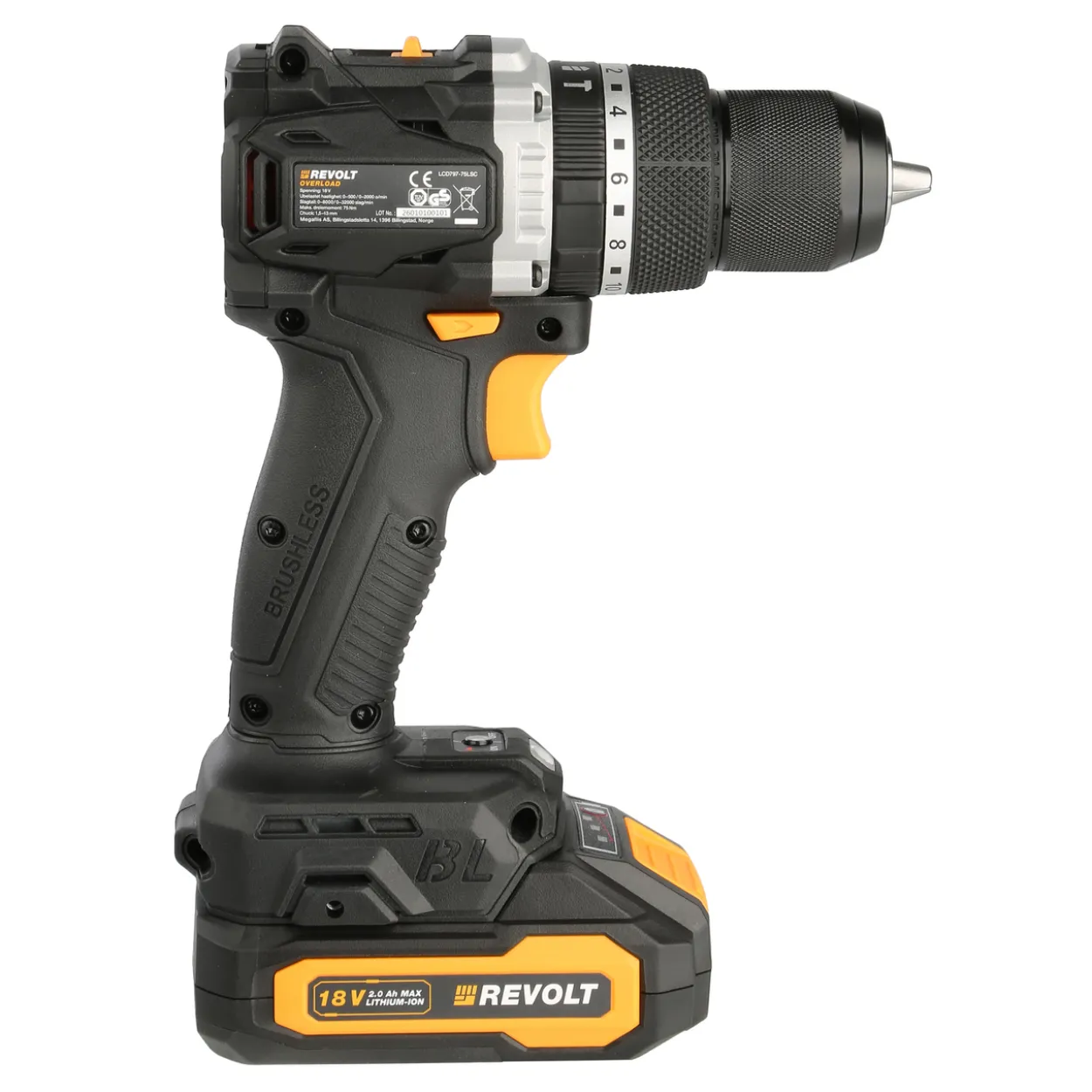 Revolt overload 18v slagdrill 70nm børsteløs