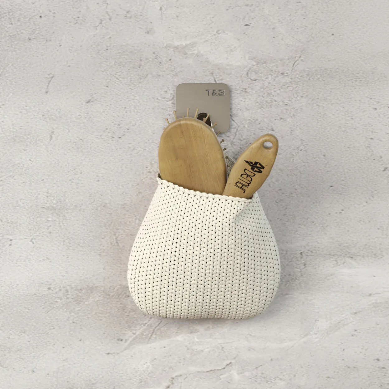 T&b enkel knagg beige