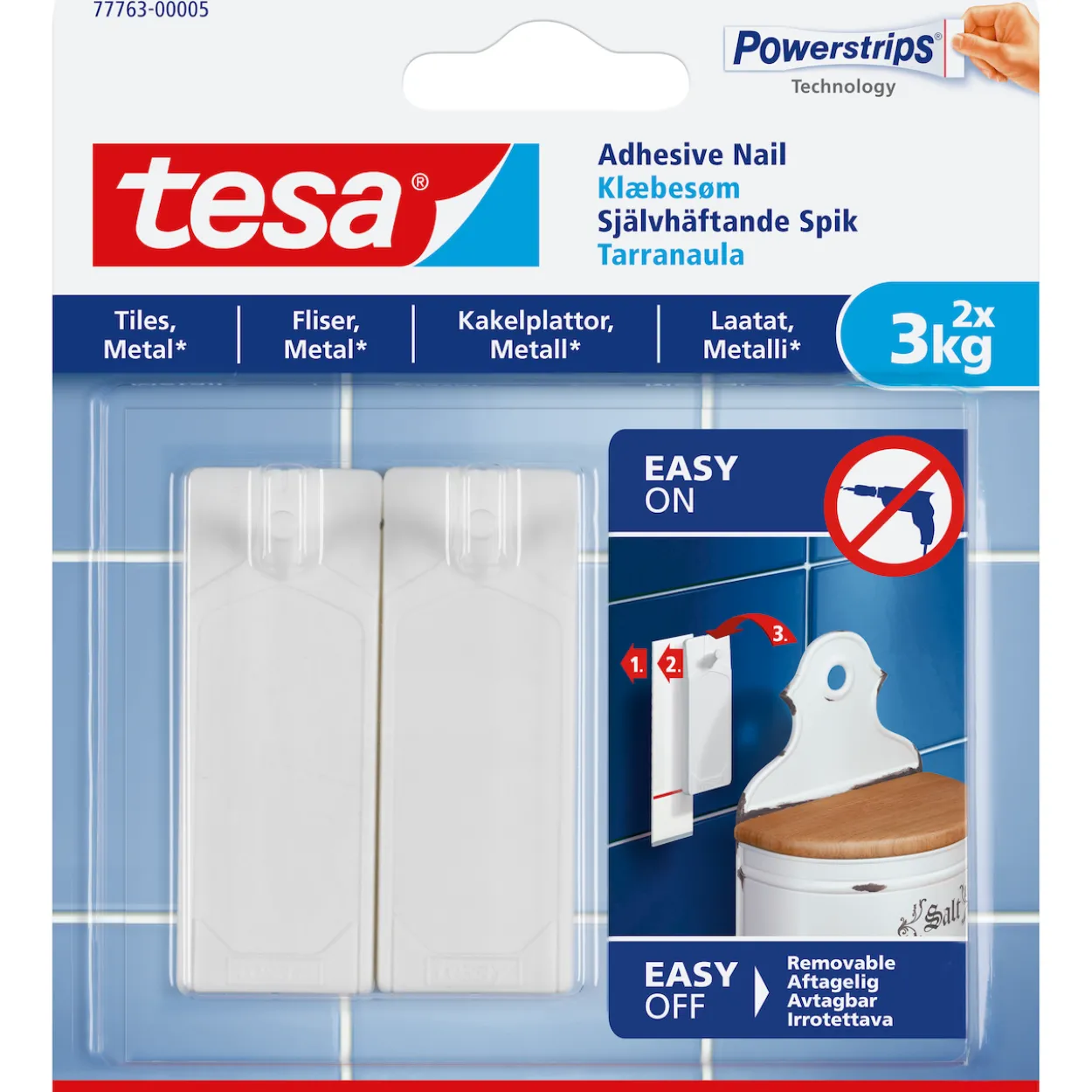 Tesa limspiker flis og metall 2x3kg